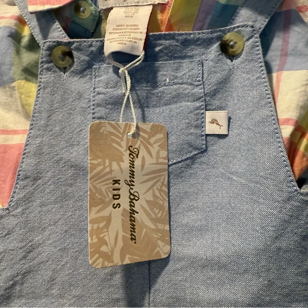 NWT Tommy Bahama‎ Boys Overall Shorts Size 6-9 mos